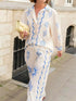 'Betony' Sun Print Long Sleeve Shirt and Pants Set - Celes Fashion